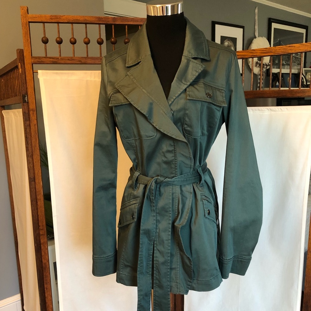 White House Black Market Hunter Green Cotton Jacket